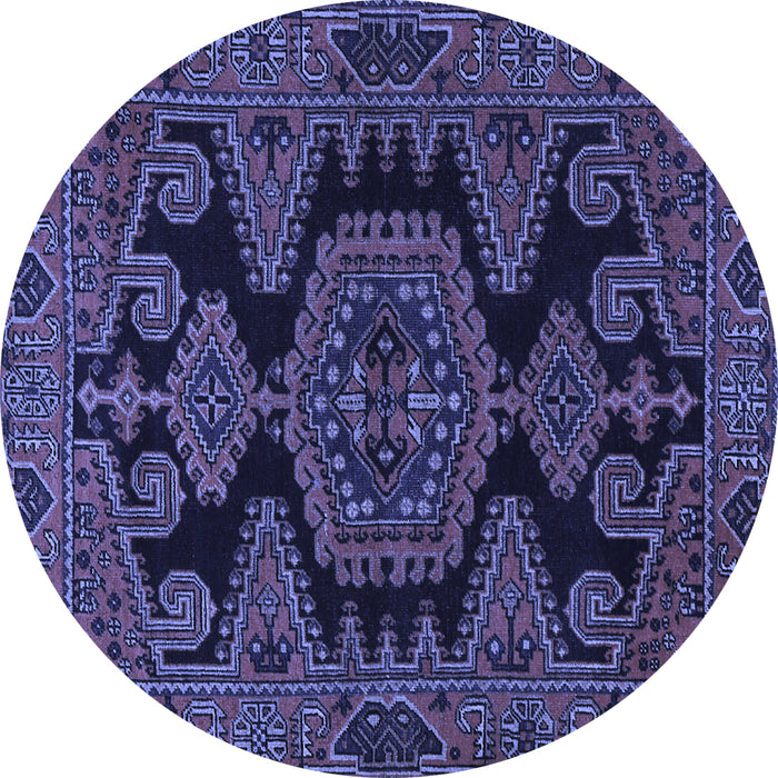 Round Persian Blue Traditional Rug, tr1785blu