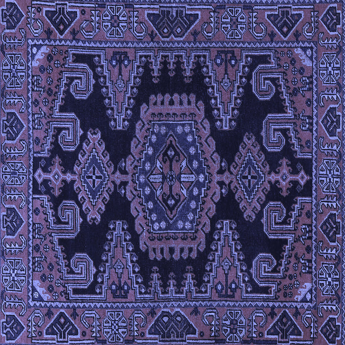 Square Machine Washable Persian Blue Traditional Rug, wshtr1785blu