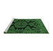 Sideview of Machine Washable Persian Emerald Green Traditional Area Rugs, wshtr1785emgrn