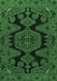 Machine Washable Persian Emerald Green Traditional Area Rugs, wshtr1785emgrn