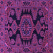 Square Persian Purple Traditional Rug, tr1785pur