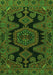 Serging Thickness of Machine Washable Persian Green Traditional Area Rugs, wshtr1785grn