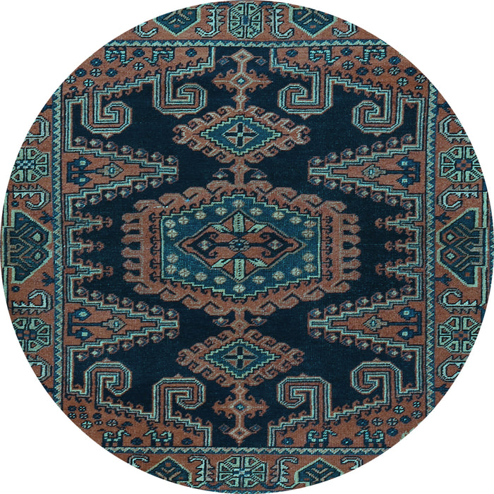 Round Persian Light Blue Traditional Rug, tr1785lblu