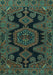 Machine Washable Persian Turquoise Traditional Area Rugs, wshtr1785turq