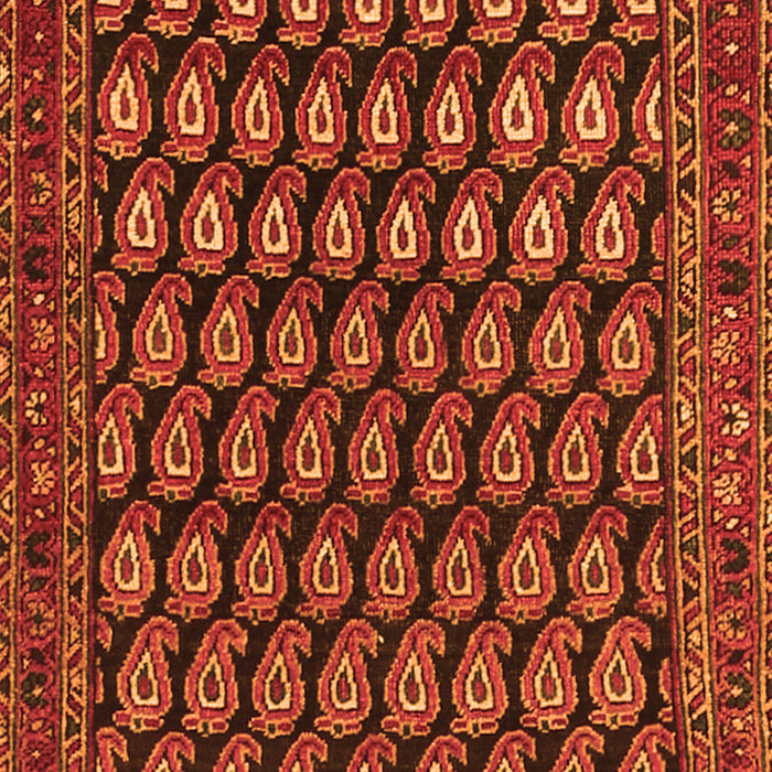 Serging Thickness of Machine Washable Persian Orange Traditional Area Rugs, wshtr1786org