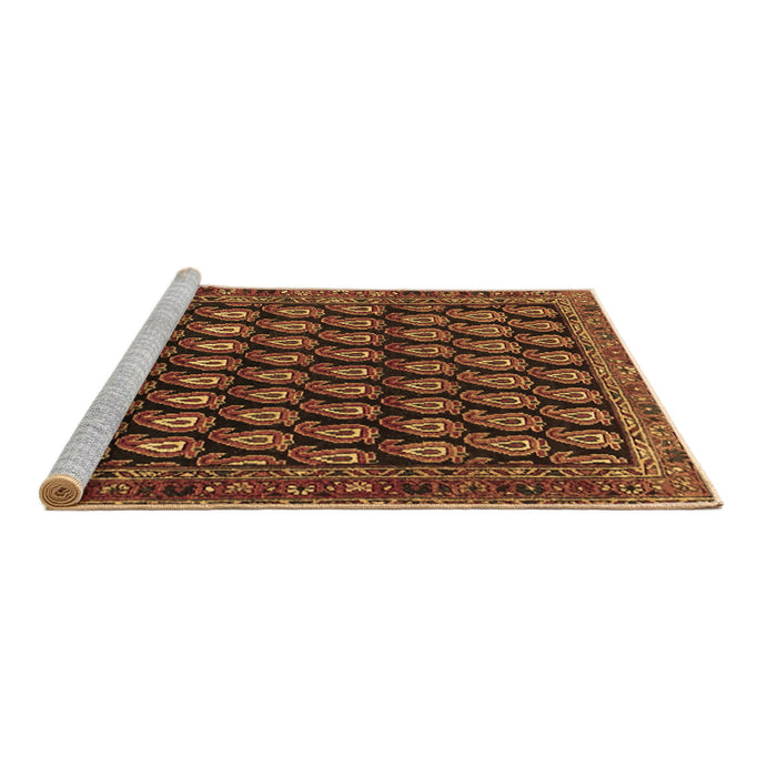 Sideview of Machine Washable Persian Brown Traditional Rug, wshtr1786brn