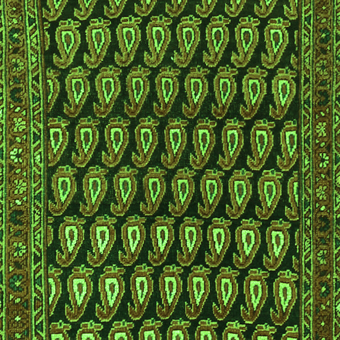 Serging Thickness of Machine Washable Persian Green Traditional Area Rugs, wshtr1786grn