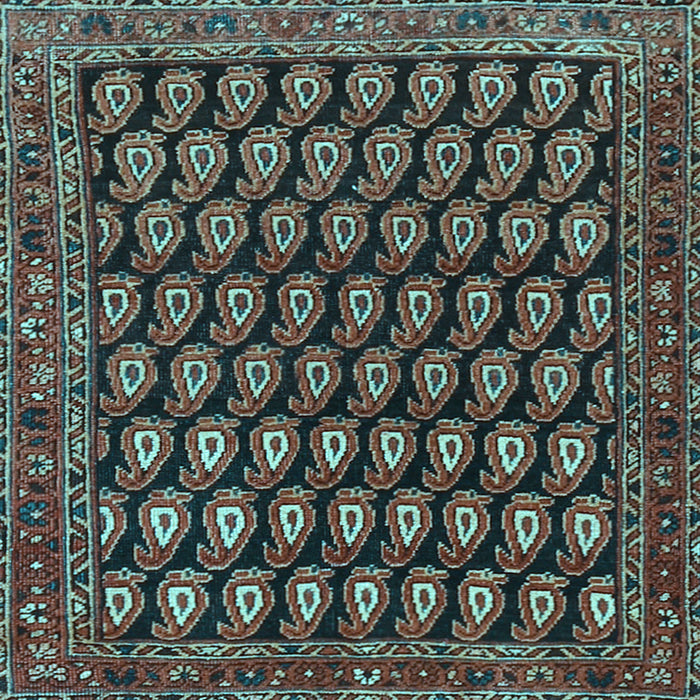 Square Machine Washable Persian Light Blue Traditional Rug, wshtr1786lblu