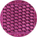 Round Machine Washable Persian Pink Traditional Rug, wshtr1786pnk