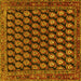 Square Machine Washable Persian Yellow Traditional Rug, wshtr1786yw