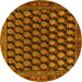 Round Machine Washable Persian Yellow Traditional Rug, wshtr1786yw