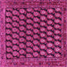 Square Machine Washable Persian Pink Traditional Rug, wshtr1786pnk