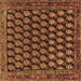 Square Machine Washable Persian Brown Traditional Rug, wshtr1786brn