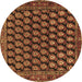 Round Persian Brown Traditional Rug, tr1786brn