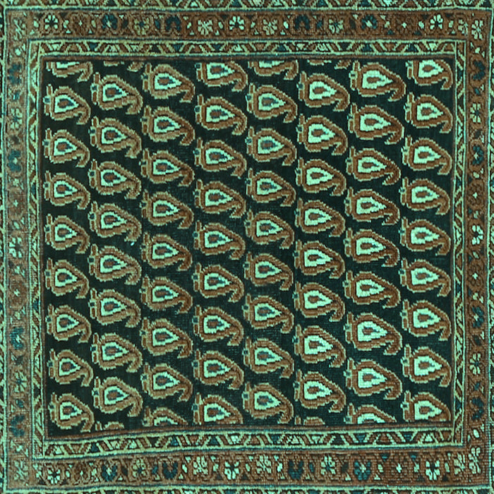 Square Persian Turquoise Traditional Rug, tr1786turq