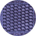 Round Machine Washable Persian Blue Traditional Rug, wshtr1786blu