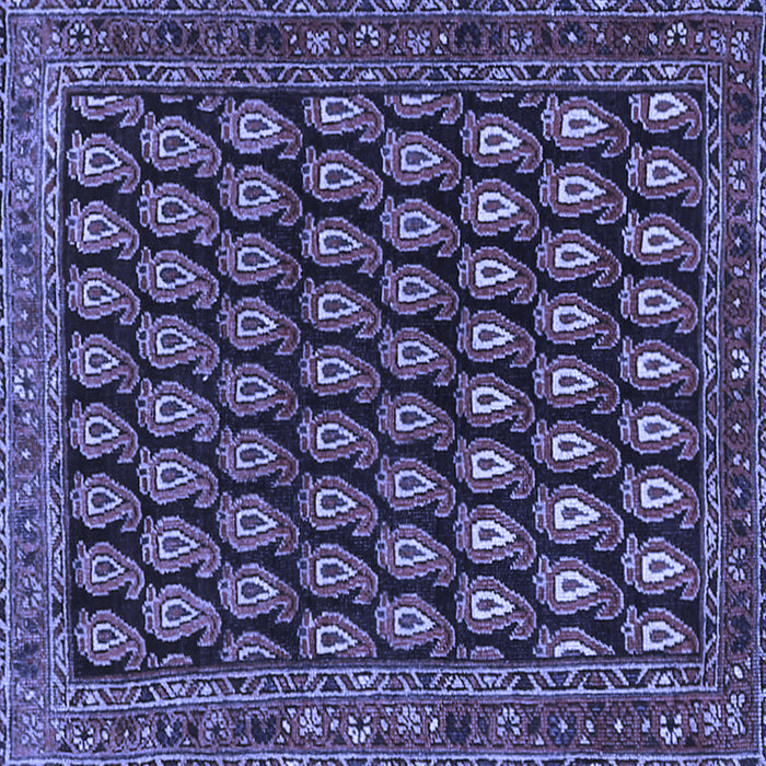 Square Persian Blue Traditional Rug, tr1786blu