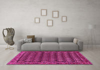 Machine Washable Persian Pink Traditional Rug, wshtr1786pnk