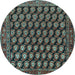 Round Persian Light Blue Traditional Rug, tr1786lblu