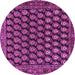 Round Machine Washable Persian Purple Traditional Area Rugs, wshtr1786pur