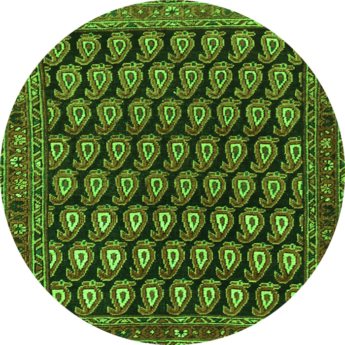 Square Persian Green Traditional Rug, tr1786grn
