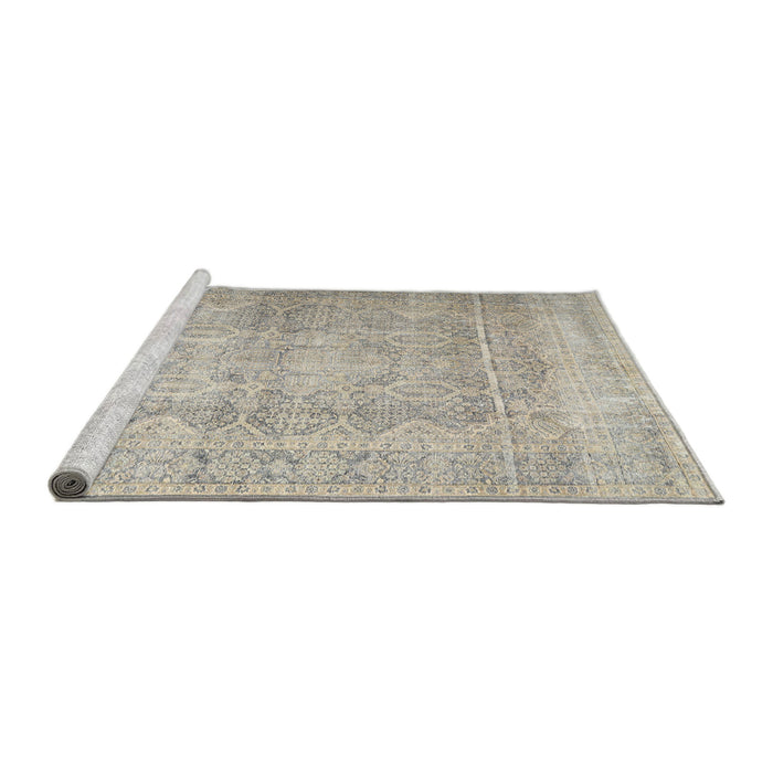 Sideview of Machine Washable Traditional Desert Sand Beige Rug, wshtr1787