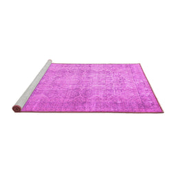 Sideview of Machine Washable Persian Pink Traditional Rug, wshtr1787pnk