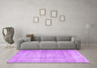 Machine Washable Persian Purple Traditional Area Rugs in a Living Room, wshtr1787pur