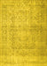 Machine Washable Persian Yellow Traditional Rug, wshtr1787yw