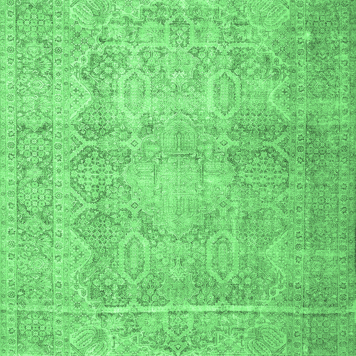 Machine Washable Persian Emerald Green Traditional Area Rugs, wshtr1787emgrn