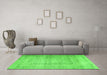 Machine Washable Persian Green Traditional Area Rugs in a Living Room,, wshtr1787grn