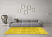 Machine Washable Persian Yellow Traditional Rug in a Living Room, wshtr1787yw