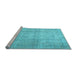 Sideview of Machine Washable Persian Light Blue Traditional Rug, wshtr1787lblu