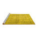 Sideview of Machine Washable Persian Yellow Traditional Rug, wshtr1787yw