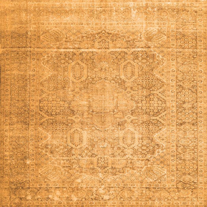 Round Machine Washable Persian Orange Traditional Area Rugs, wshtr1787org
