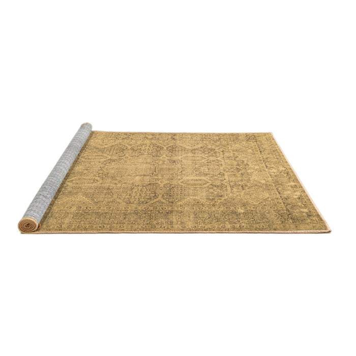 Sideview of Machine Washable Persian Brown Traditional Rug, wshtr1787brn