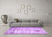 Machine Washable Persian Purple Traditional Area Rugs in a Living Room, wshtr1788pur