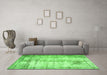 Machine Washable Persian Green Traditional Area Rugs in a Living Room,, wshtr1788grn