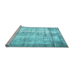 Sideview of Machine Washable Persian Light Blue Traditional Rug, wshtr1788lblu