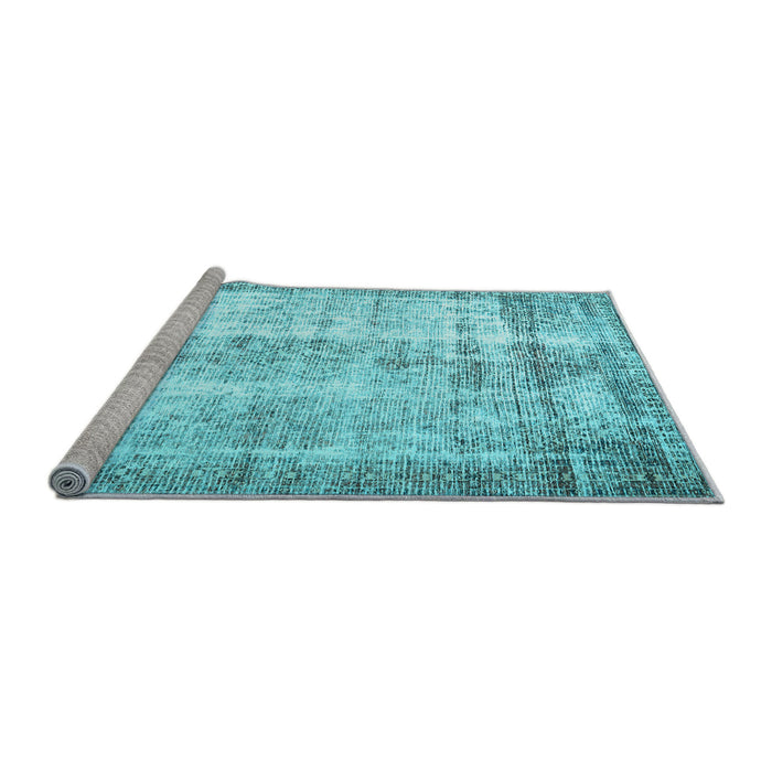 Sideview of Machine Washable Persian Light Blue Traditional Rug, wshtr1788lblu