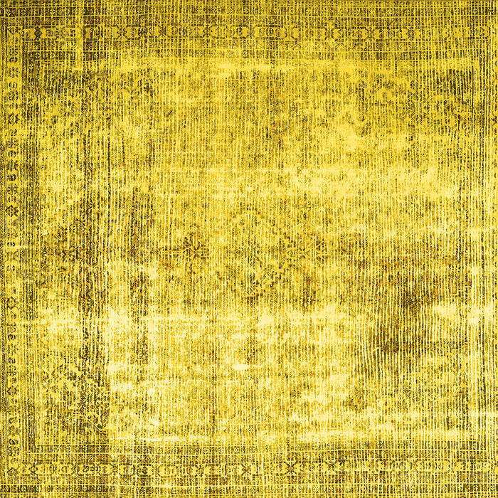 Square Persian Yellow Traditional Rug, tr1788yw
