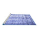 Sideview of Machine Washable Persian Blue Traditional Rug, wshtr1788blu