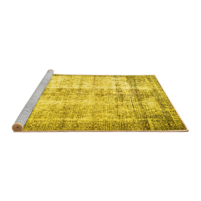 Sideview of Machine Washable Persian Yellow Traditional Rug, wshtr1788yw