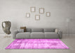 Machine Washable Persian Pink Traditional Rug in a Living Room, wshtr1788pnk