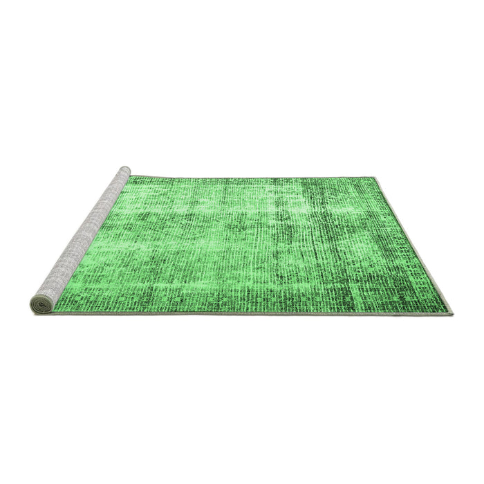 Sideview of Machine Washable Persian Emerald Green Traditional Area Rugs, wshtr1788emgrn