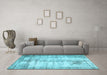 Machine Washable Persian Light Blue Traditional Rug in a Living Room, wshtr1788lblu