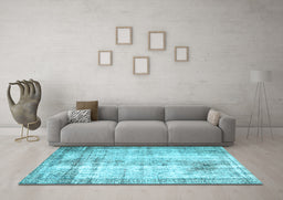Machine Washable Persian Light Blue Traditional Rug in a Living Room, wshtr1788lblu