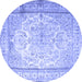 Round Persian Blue Traditional Rug, tr1789blu