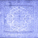 Square Persian Blue Traditional Rug, tr1789blu