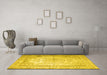 Machine Washable Persian Yellow Traditional Rug in a Living Room, wshtr1789yw